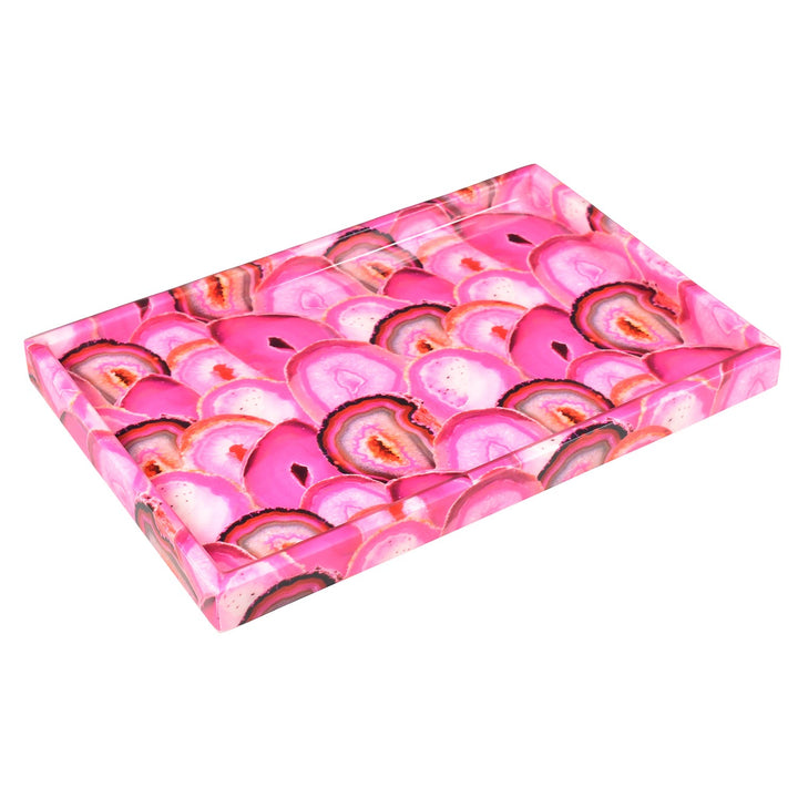 Pink Agate Lacquer Bathroom Accessories