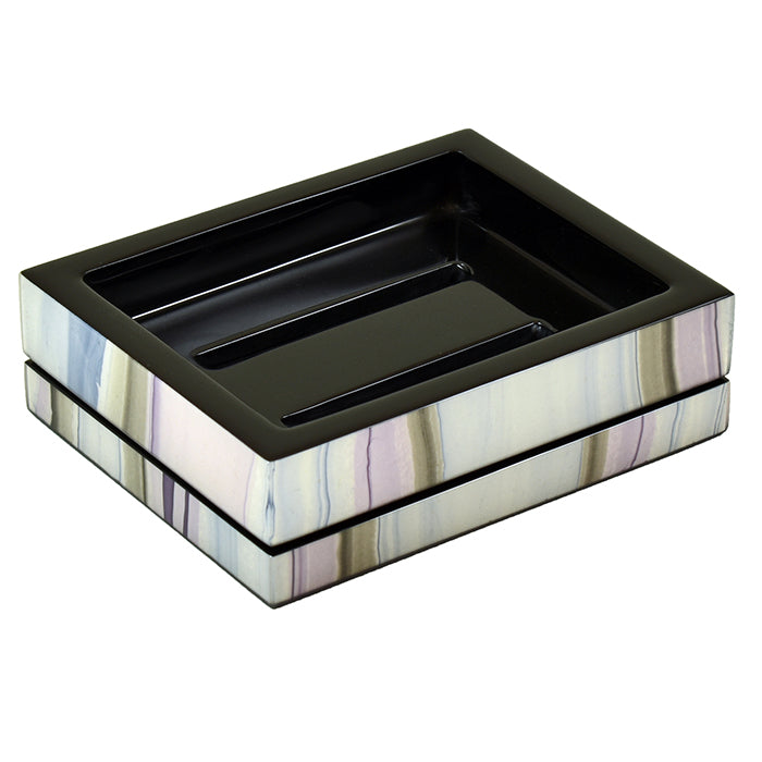 Lavender with Black Lacquer Bathroom Accessories