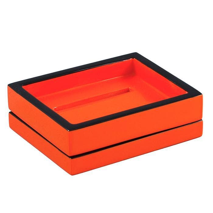 Orange & Black Lacquer Soap Dish