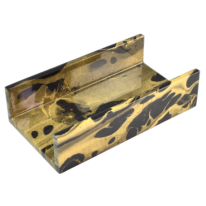 Lacquer Hand Towel Tray (Black Gold Marble)