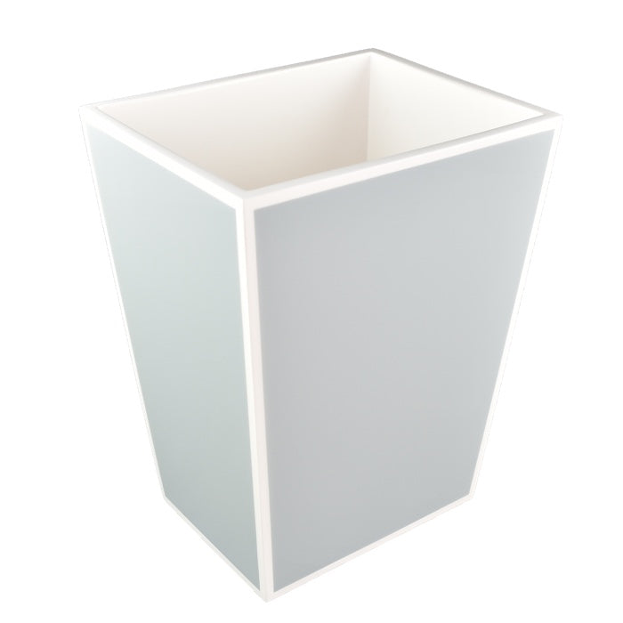 Cool Gray & White Rectangular Waste Basket