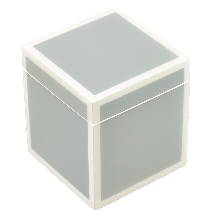 Cool Gray & White Lacquer Canister