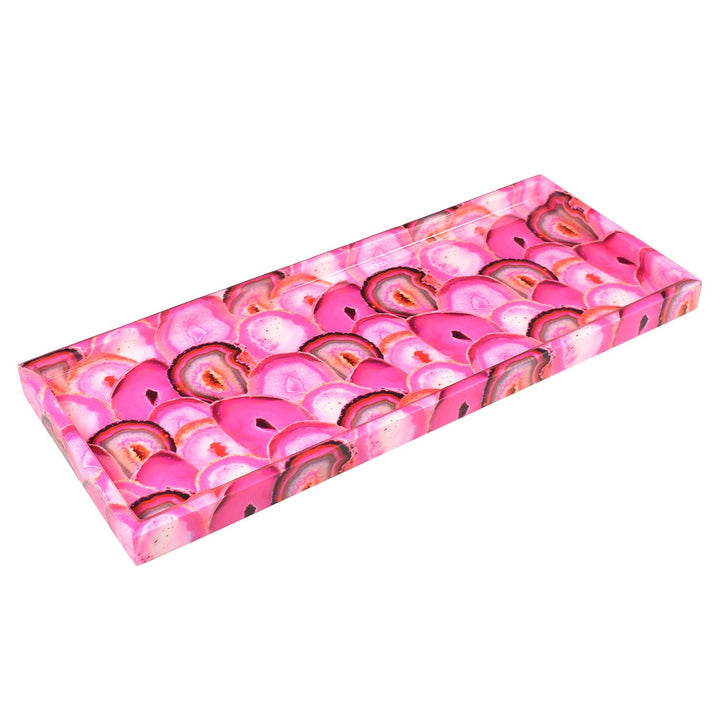 Pink Agate Lacquer Bathroom Accessories