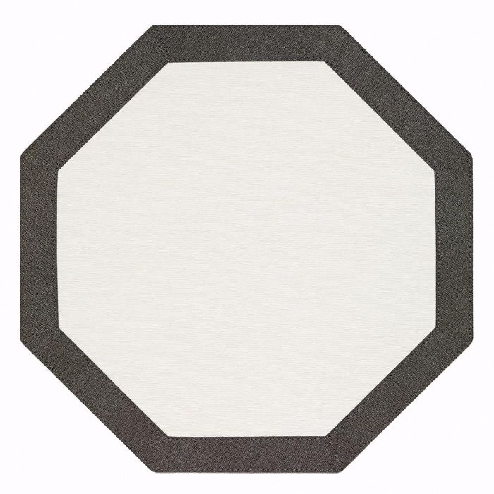 Bordino Octagon Vinyl Placemats (Charcoal) Set/4