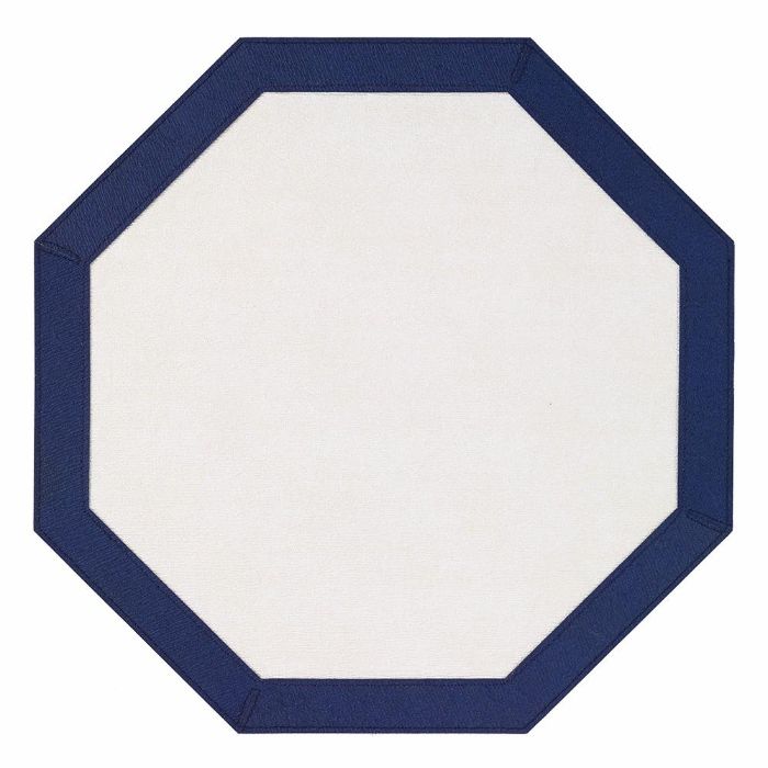 Bordino Octagon Vinyl Placemats (Navy) Set/4