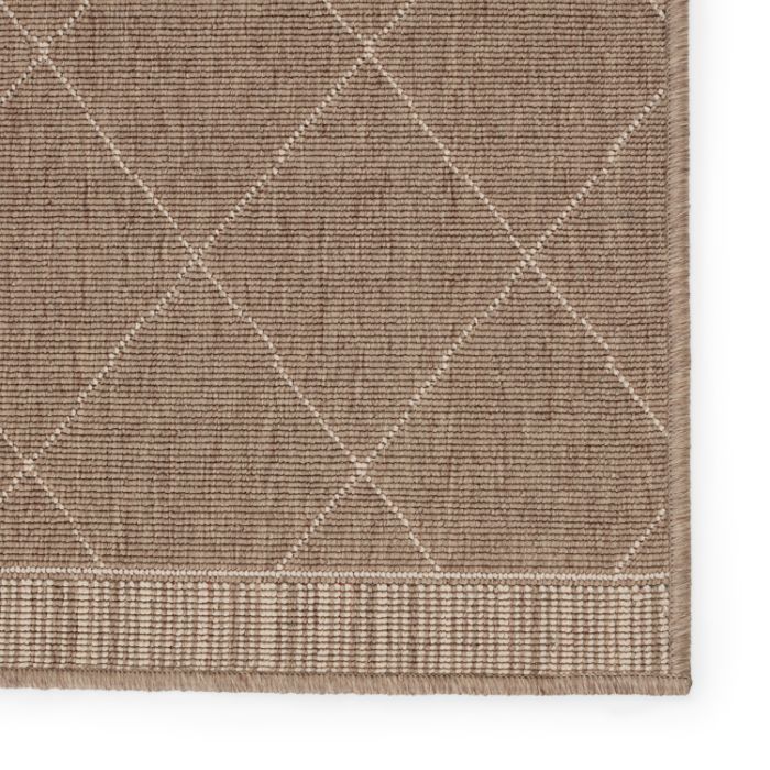 Vibe by Jaipur Living Almasi Indoor/ Outdoor Trellis Dark Taupe/ Beige Area Rug (MAHABA - MAH05)