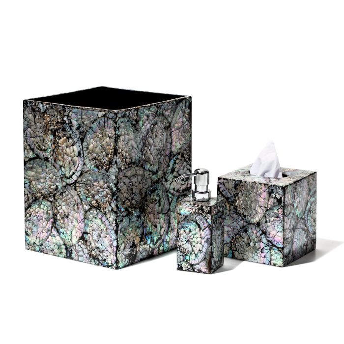Ladorada Black Mother of Pearl Tissue Box Cover