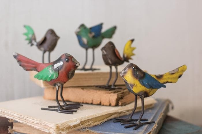 Recycled Metal Birds Set/5