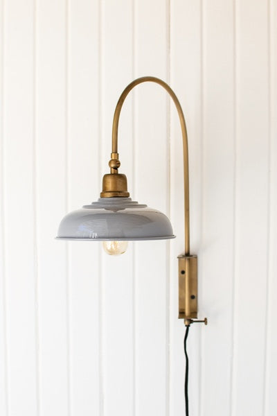 Wall Light With Grey Shade