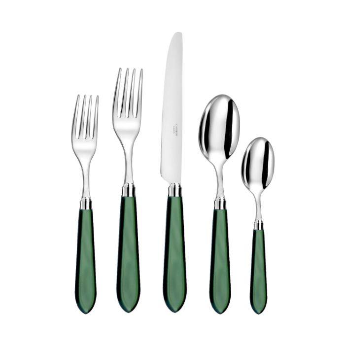 Capdeco Omega 18/10 Stainless Steel 5pc. Flatware Set (Emerald)