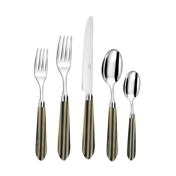 Capdeco Omega 18/10 Stainless Steel 5pc. Flatware Set (Stone)