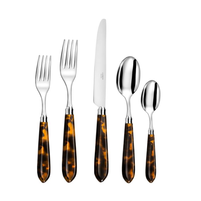 Capdeco Omega 18/10 Stainless Steel 5pc. Flatware Set (Tortoise)