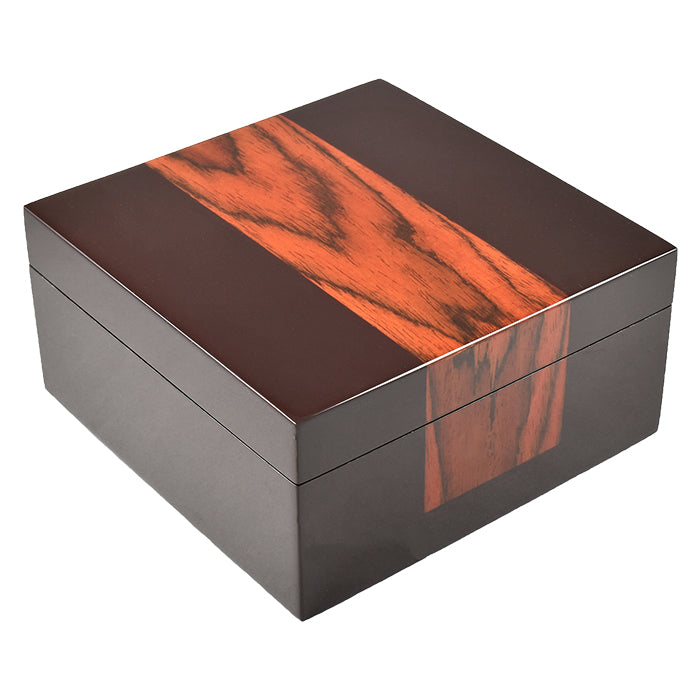 Lacquer Square Hinged Box 8x8 (Rosewood)