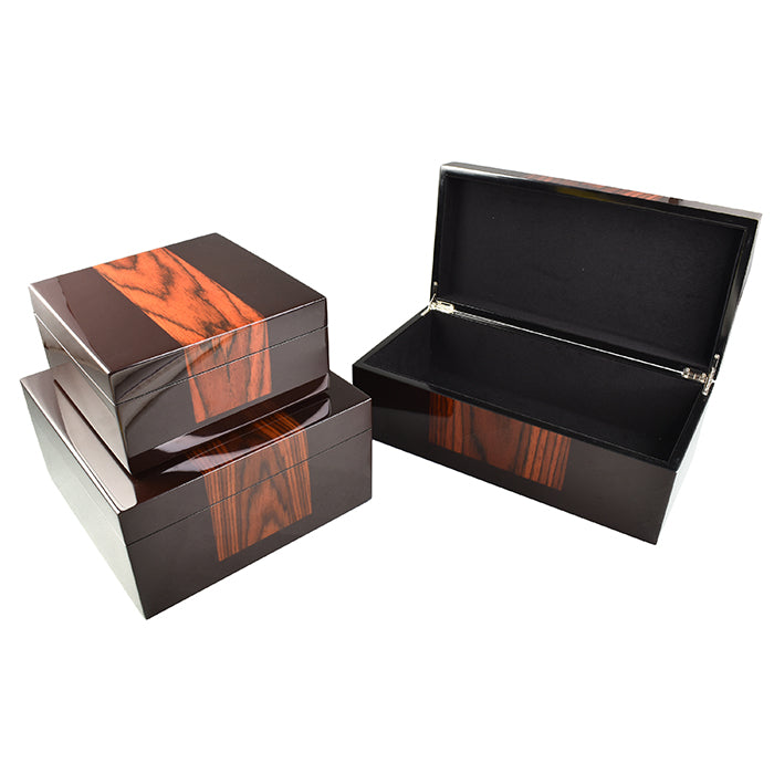 Lacquer Square Hinged Box 8x8 (Rosewood)