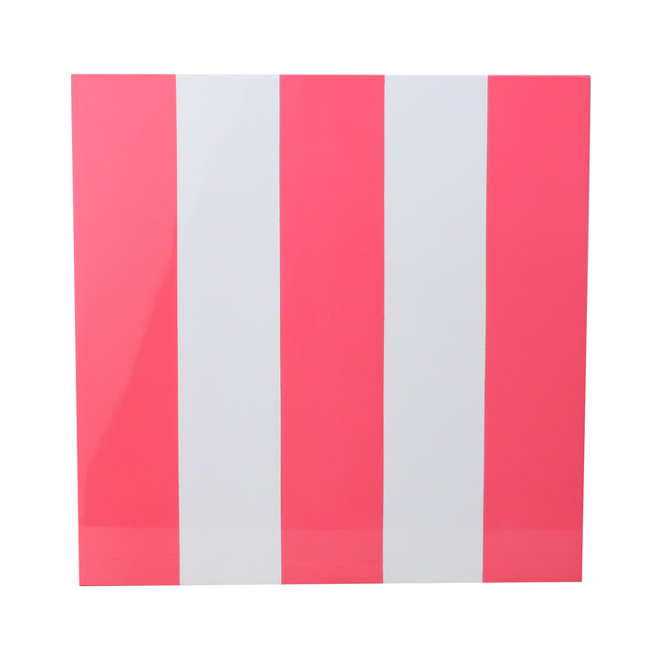 Addison Ross Lacquer Square Striped Placemats Set of 4 (Fuchsia Pink & White)