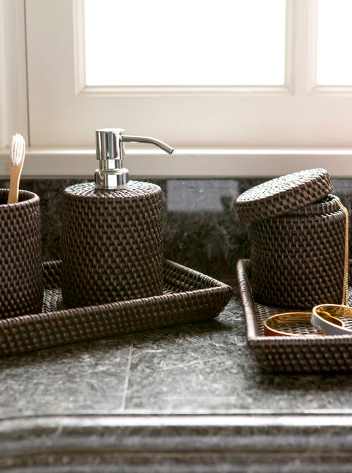 Dalton Coffee Rattan Nesting Trays Set - Thumbnail 2