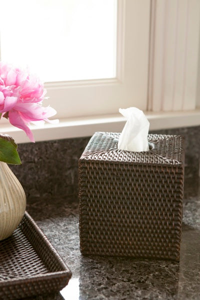 Dalton Coffee Rattan Square Tissue Box - Thumbnail 3
