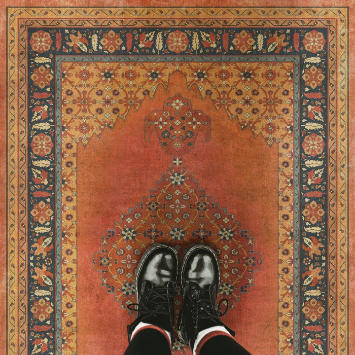 Vintage Vinyl Floorcloth Mats (Persian Bazaar - Agra - Mughal) - Hudson & Vine
