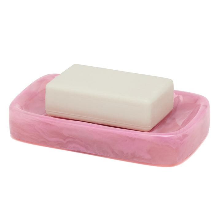 Abiko Translucent Cast Resin Soap Dish Rectangle (Cherry Blossom)