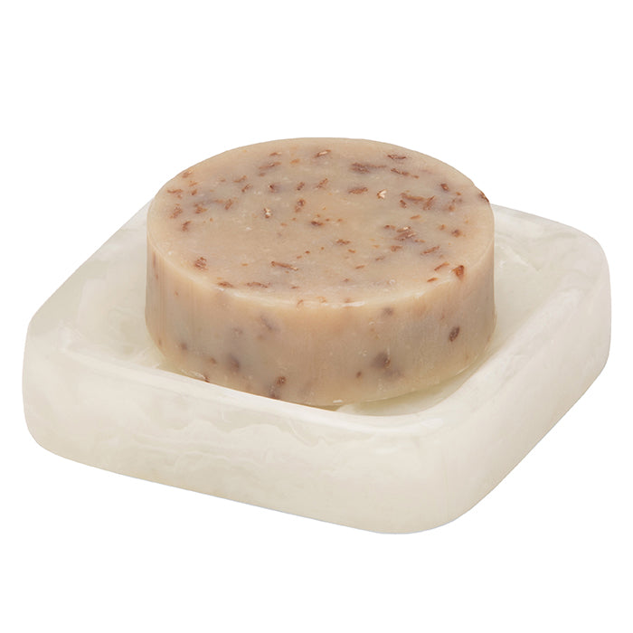 Abiko Translucent Cast Resin Soap Dish Square