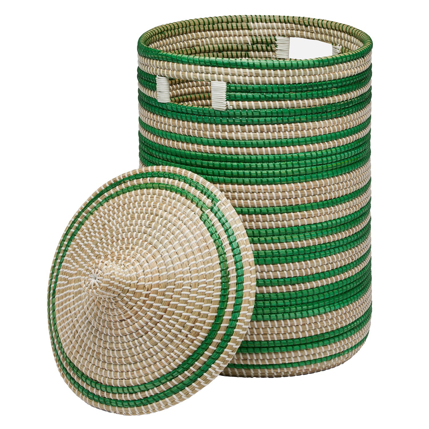 Arley Seagrass Hamper With Lid (Green/Natural) – Hudson & Vine