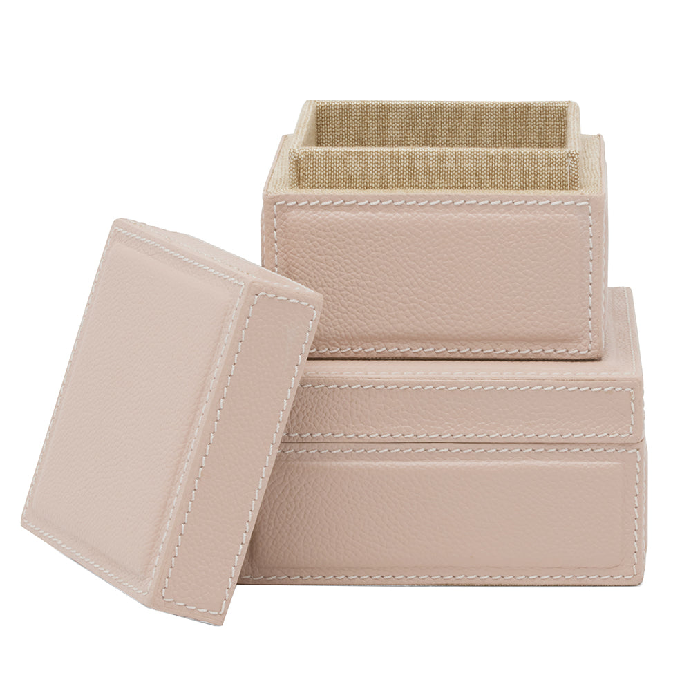 Asby Dusty Rose Full-Grain Leather Box Set