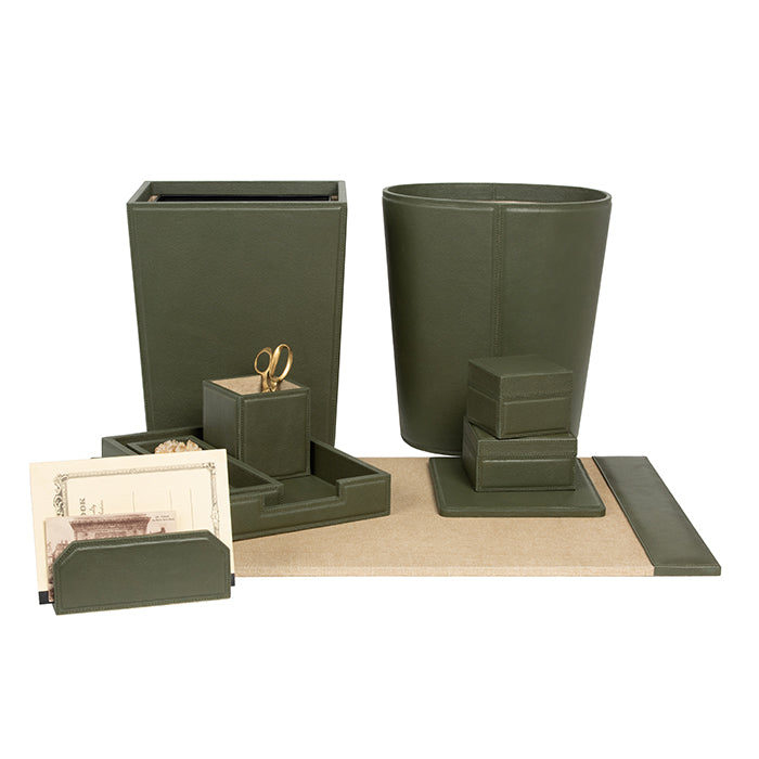 Asby Forest Full-Grain Leather Desk Blotter Set