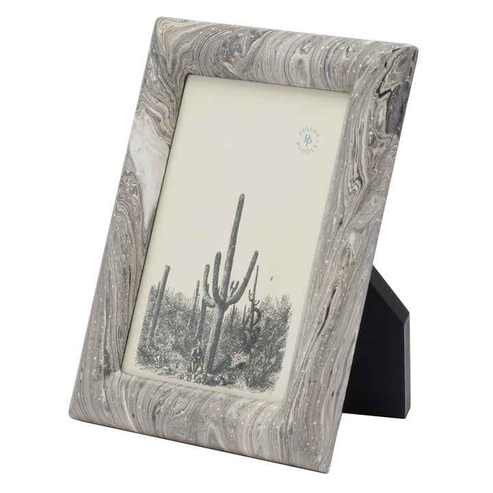 Ashland Gray Swirled Lacquered Resin Picture Frame