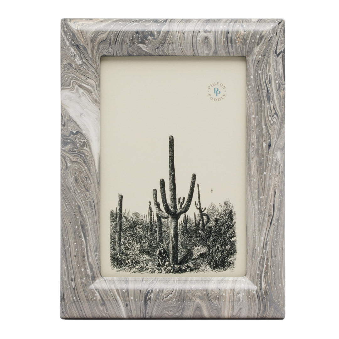 Ashland Gray Swirled Lacquered Resin Picture Frame