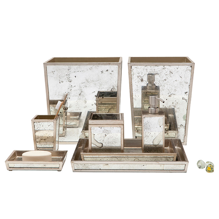 Atwater Antiqued Mirror Tray Set/2 (Silver Leaf)