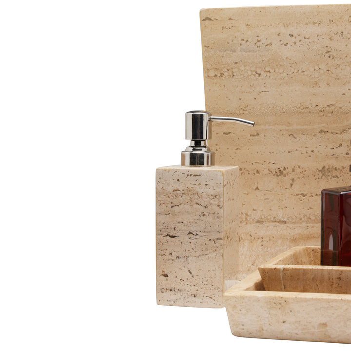 Bowen Travertine/Resin Bathroom Accessories (Natural)