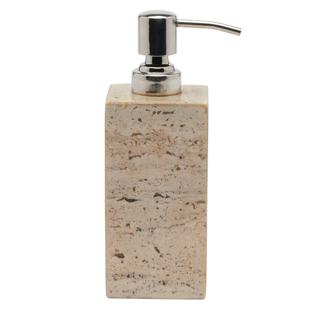 Set of 4 Travertine Bathroom Accessories Soap Dispenser