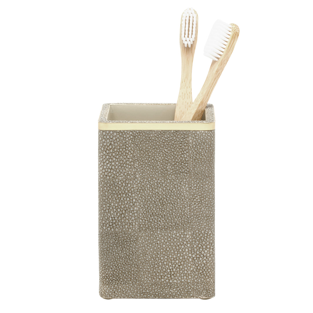 Bradford Faux Shagreen Bathroom Accessories (Sand/Gold)