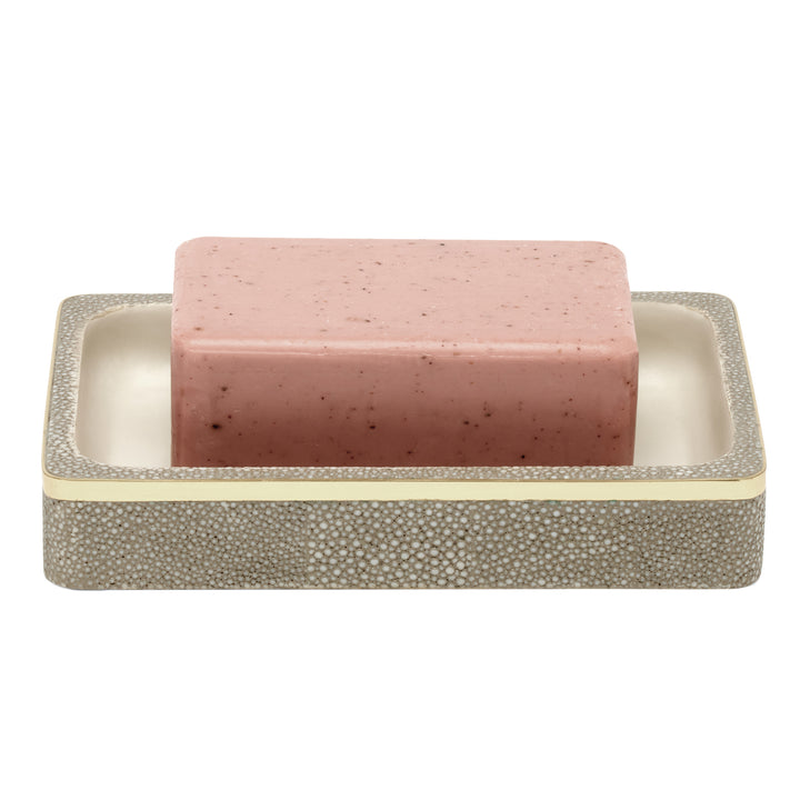Bradford Faux Shagreen Bathroom Accessories (Sand/Gold)