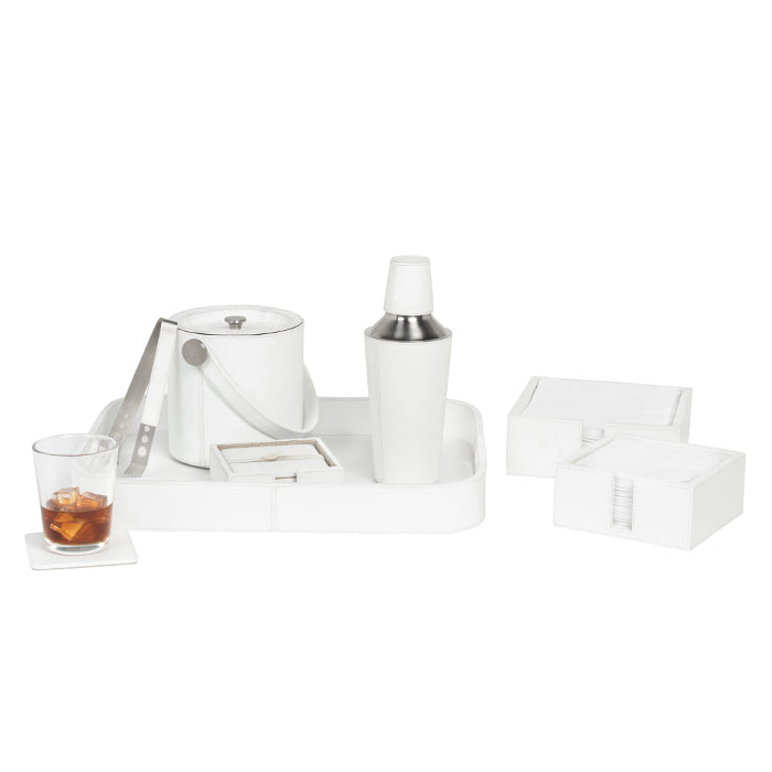 Brisbane White Marine Leather Napkin Holder
