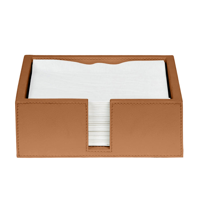 Brisbane Cognac Marine Leather Luncheon Napkin Holder Set of 2