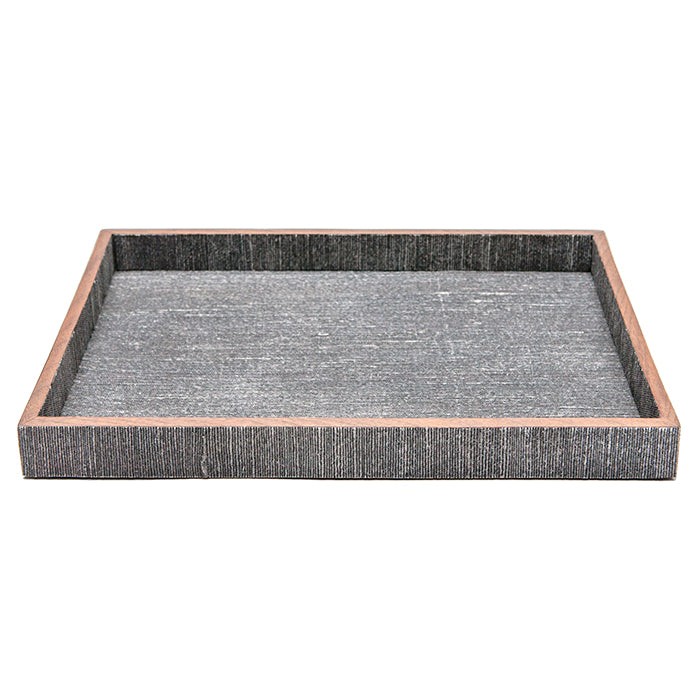 Bruges Faux Silk Tray Set/2 (Charcoal)