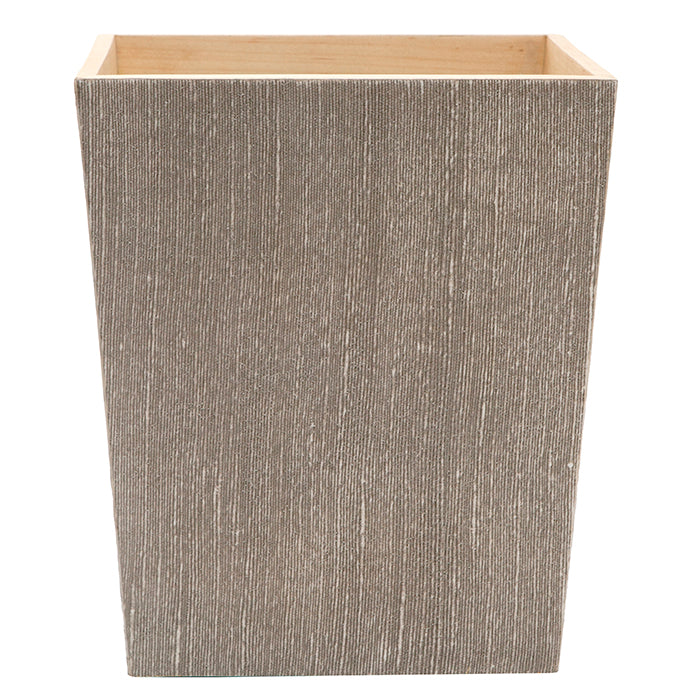 Bruges Faux Silk Square Waste Basket (Sand)