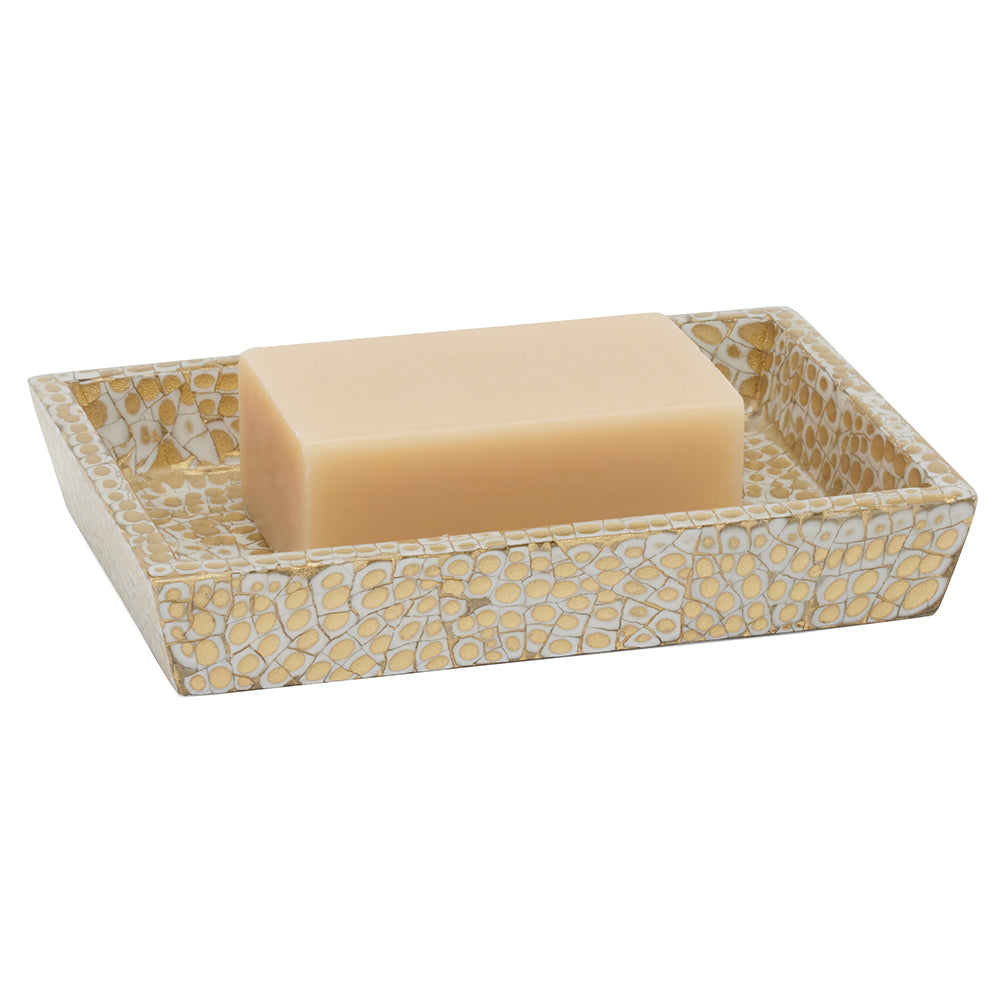 Callas Lacquered Soap Dish (Gold/White)