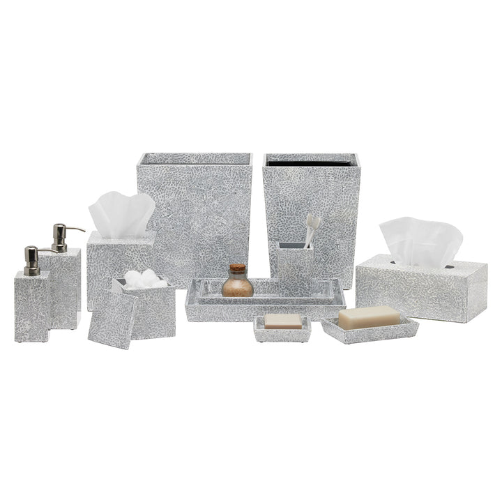 Callas Lacquered Tissue Box (Silver/White)