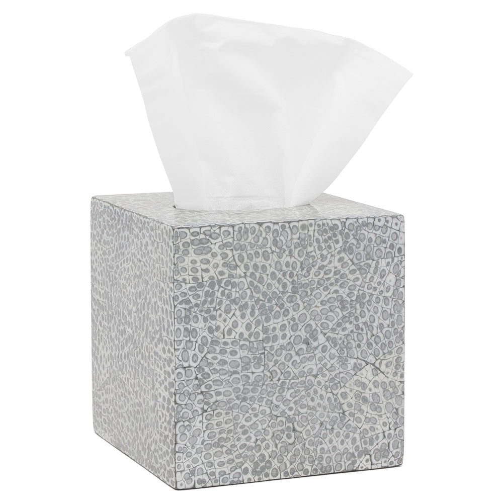 Callas Lacquered Tissue Box (Silver/White)