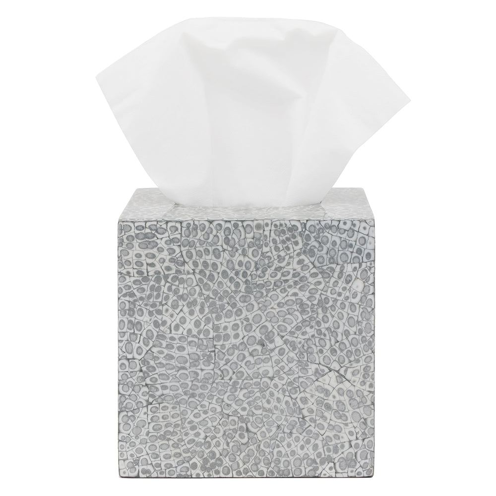 Callas Lacquered Tissue Box (Silver/White)