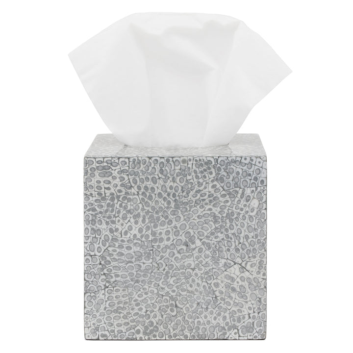 Callas Lacquered Tissue Box (Silver/White)