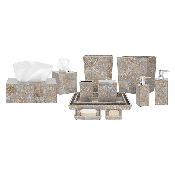 Caro Medallion Painted Mirror Tissue Box (Silver)