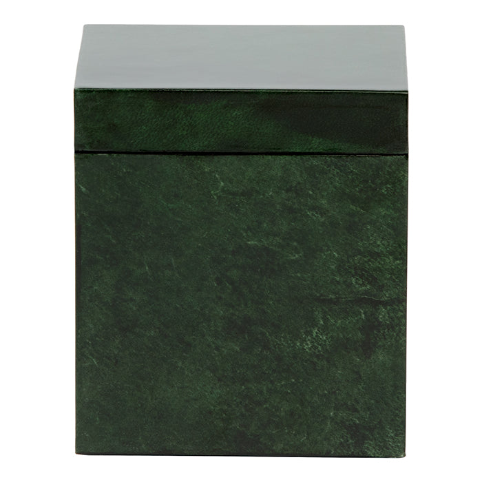 Carlow Faux Vellum Canister (Emerald Gloss)