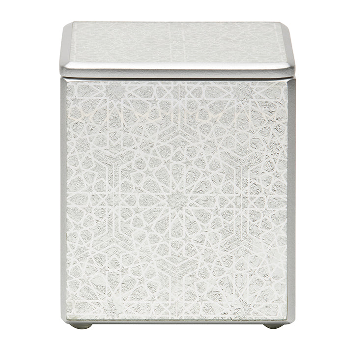 Caro Medallion Painted Mirror Canister (Silver)