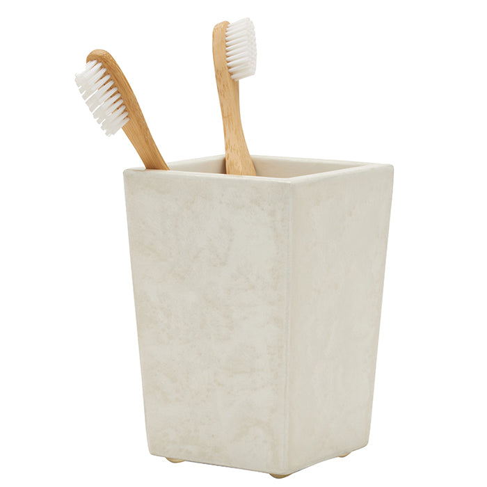 Charlotte White Burl Resin Brush Holder