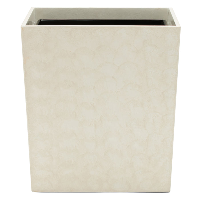 Charlotte White Burl Resin Square Waste Basket - Thumbnail 2