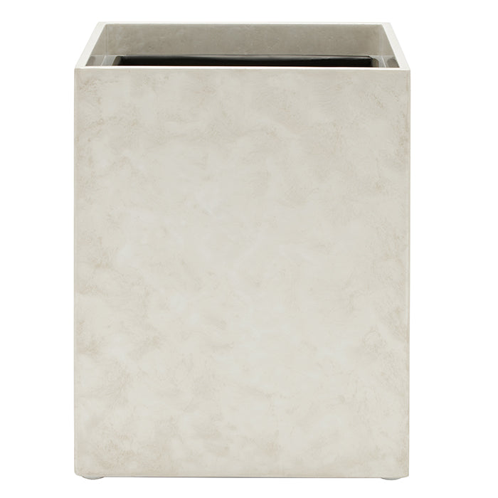 Charlotte White Burl Resin Square Waste Basket