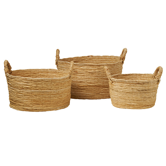 Clio Natural Abaca Baskets Set/3